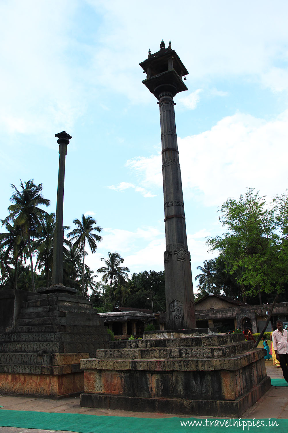 The pillars in the temple complex
